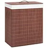 Image de PANIER Ã LINGE AVEC 2 SECTIONS BAMBOU MARRON 100 L
