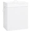 Image de vidaXL Panier Ã  linge avec une seule section bambou blanc 83 L