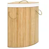 Image de vidaXL Panier Ã  linge d'angle Bambou 60 L