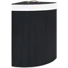 Image de vidaXL Panier Ã  linge d'angle Bambou Noir 60 L