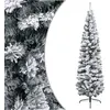 Image de vidaXL Sapin de Noel artificiel mince flocon de neige Vert 210 cm PVC