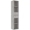 Image de Cabinet Ã  Livres avec 4 ÃtagÃ¨res 2 Tiroirs Gris BÃ©ton 36x30x171 cm Bois ComposÃ©