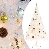 Image de vidaXL Arbre de NoÃ«l artificiel prÃ©-Ã©clairÃ© avec boules blanc 150 cm