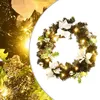 Image de vidaXL Couronne de NoÃ«l avec lumiÃ¨res LED Noir 60 cm PVC