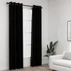 Image de Vidaxl Rideaux Occultants Aspect Lin Avec ÃÂIllets 2 Pcs Noir 140x245cm
