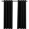 Image de Vidaxl Rideaux Occultants Aspect De Lin 2 Pcs Anthracite 140x175 Cm