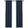 Image de Vidaxl Rideaux Occultants Aspect Lin Avec ?Illets 2 Pcs Bleu 140x225cm