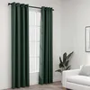 Image de vidaXL Rideaux occultants Aspect lin avec ?illets 2 pcs Vert 140x225cm
