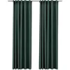 Image de Vidaxl Rideaux Occultants Aspect Lin Avec Crochets 2pcs Vert 140x245cm