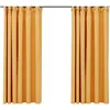 Image de Vidaxl Rideaux Occultants Aspect Lin Et Crochets 2 Pcs Jaune 140x175cm