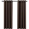 Image de Vidaxl Rideaux Occultants Aspect Lin Avec ?Illets 2pcs Taupe 140x175cm