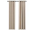 Image de Vidaxl Rideaux Occultants Aspect Lin Avec ?illets 2pcs Beige 140x225cm