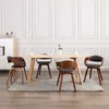 Image de Vidaxl Chaises De Salle Ã Manger 4 Pcs Bois CourbÃ© Et Tissu