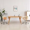 Image de vidaXL Chaise pivotante de bureau CrÃ¨me Bois courbÃ© et similicuir