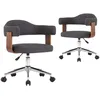 Image de Chaises pivotantes Ã  dÃ®ner 2 pcs Gris Bois courbÃ© et tissu - VidaXL