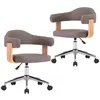 Image de Chaises pivotantes Ã  dÃ®ner 2 pcs Taupe Bois courbÃ© et tissu - VidaXL