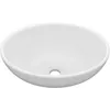 Image de Vidaxl Lavabo Ovale De Luxe Blanc Mat 40x33 Cm CÃ©ramique
