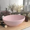 Image de Vidaxl Lavabo Ovale De Luxe Rose Mat 40x33 Cm CÃ©ramique