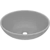 Image de Vidaxl Lavabo Ovale De Luxe Gris Clair Mat 40x33 Cm CÃ©ramique
