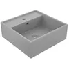 Image de Lavabo carrÃ© Ã  trop-plein Gris clair mat 41x41 cm CÃ©ramique