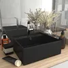 Image de vidaXL Lavabo carrÃ© de luxe Ã  trop-plein Noir mat 41x41 cm CÃ©ramique