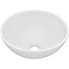 Image de vidaXL Lavabo rond de salle de bain Blanc mat 32,5x14 cm CÃ©ramique