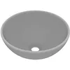 Image de vidaXL Lavabo rond de luxe de salle Gris clair mat 32,5x14cm CÃ©ramique