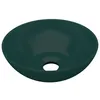 Image de vidaXL Lavabo de salle de bain CÃ©ramique Vert foncÃ© Rond
