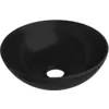 Image de Lavabo CÃ©ramique Mat Noir Salle De Bain Rond Design Sans DÃ©bordement