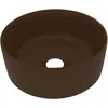 Image de Lavabo rond de luxe Marron foncÃ© mat 40x15 cm CÃ©ramique