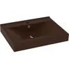 Image de Vidaxl Lavabo Avec Trou De Robinet Marron FoncÃ© Mat 60x46 Cm CÃ©ramique