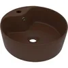 Image de Vidaxl Lavabo Avec Trop-Plein Marron FoncÃ© Mat 36x13 Cm CÃ©ramique