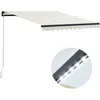 Image de Vidaxl Auvent Manuel RÃ©tractable Avec Led 300x250 Cm CrÃ¨me