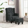 Image de vidaXL Fauteuil avec repose-pied Gris foncÃ© Tissu