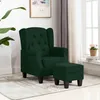 Image de vidaXL Fauteuil avec repose-pied Vert foncÃ© Tissu