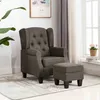 Image de vidaXL Fauteuil avec repose-pied Taupe Tissu