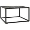 Image de vidaXL Table basse Noir avec verre marbre noir 60x60x35 cm