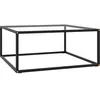 Image de vidaXL Table basse Noir avec verre trempÃ© 80x80x35 cm