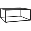 Image de vidaXL Table basse Noir avec verre noir 80x80x35 cm