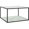 Image de vidaXL Table basse Noir avec verre marbre blanc 90x90x50 cm