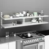 Image de Vidaxl ÃtagÃ¨res Murales Flottantes Ã 2 Niveaux 2 Pcs Inox 200x30 Cm