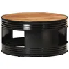 Image de vidaXL Table basse Noir 68x68x36 cm Bois d'acacia massif