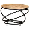 Image de vidaXL Table basse Noir 60x60x40 cm Bois massif de manguier brut
