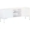 Image de vidaXL Meuble TV Blanc 115x30x46 cm Bois massif de manguier
