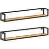 Image de Vidaxl ÃtagÃ¨res Murales 2 Pcs 120 Cm Bois D'acacia Massif