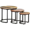 Image de vidaXL Tables d'appoint 3 pcs Bois de rÃ©cupÃ©ration massif