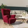 Image de vidaXL Fauteuil rouge bordeaux velours