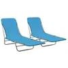 Image de Vidaxl Chaises Longues Pliables 2 Pcs Acier Et Tissu Bleu
