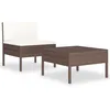 Image de Salon De Jardin 2 Pcs Avec Coussins RÃ©sine TressÃ©e Marron