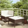 Image de Vidaxl Salon De Jardin 2 Pcs Avec Coussins RÃ©sine TressÃ©e Gris